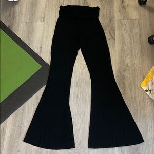 See You Monday Black High-Waist Flared Leggings